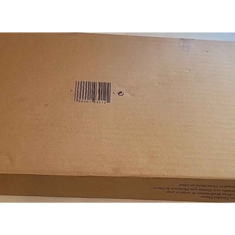 Pampered Chef Snowmen Dots Divided Serving Platter Holiday Winter 3012 NOS